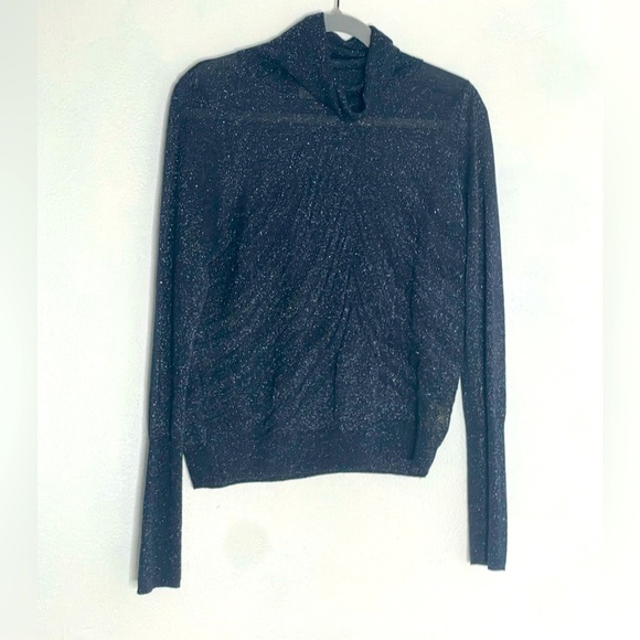 Angel of the North x Anthropologie sheer Sweater in Dark Blue. Size Medium - Picture 2 of 10